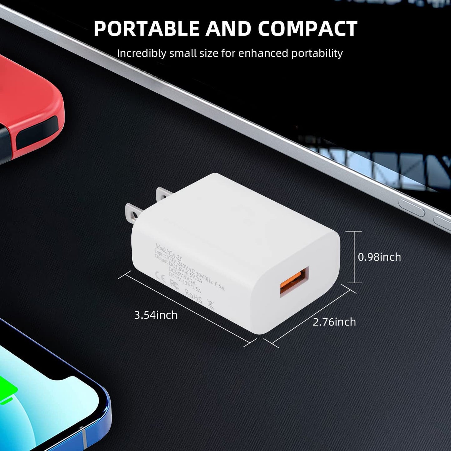 2 Pack Iphone Fast Charger 3.0-18W USB-A Wall Charger -Quick Charger Head - Charging Block for Iphone 14/13/13Pro/13 Pro Max/Iphone 12/12 Pro Max/11/11Pro Max/X/Se3 Ipad Pro(2 Pack)  jilin shishi dianzishangwuyouxiangongsi   