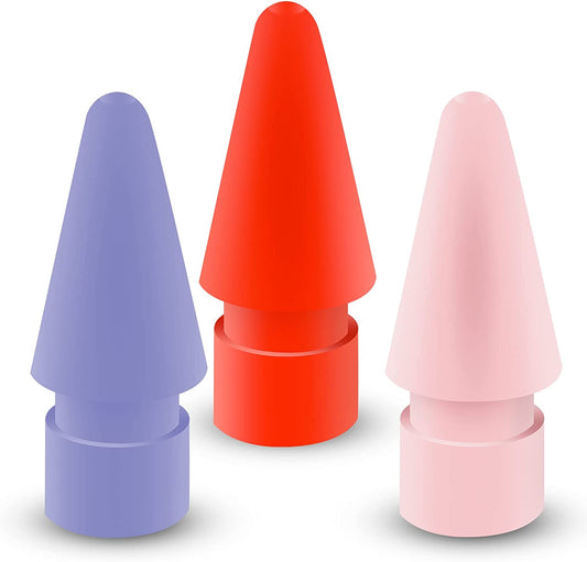 WONLEED 3PCS Premium Pencil Tips for Apple Pencil 2Nd Generation Ipad Pro Pencil, 3Color Apple Pencil Ipencil Nib Compatible with Ipad Apple Pencil 2 Gen / 1 St, Red/Purple/Pink  WONLEED   