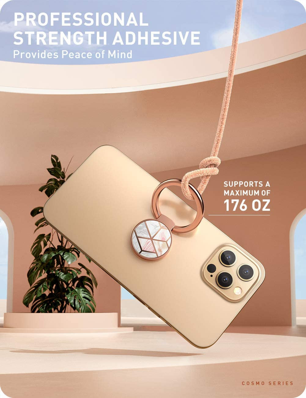 I-Blason Cell Phone Finger Ring Holder - Universal - Kickstand with 360° Rotation and 180° Flip Magnetic Car Mountable Compatible with Iphone 14/Iphone 13/Galaxy S23/Galaxy S22/Galaxy Z (Marble)  i-Blason   