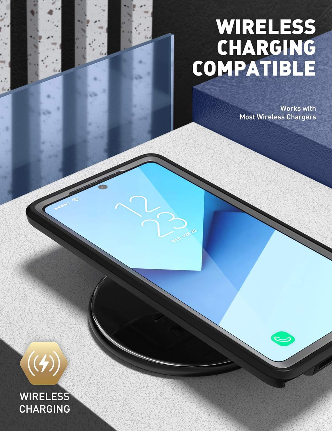 Clayco Xenon Series Designed for Samsung Galaxy Note 20 Ultra Case, [Built-In Screen Protector] Full-Body Rugged Cover Compatible with Fingerprint ID, 6.9 Inch 2020 Release (Black)  Clayco   