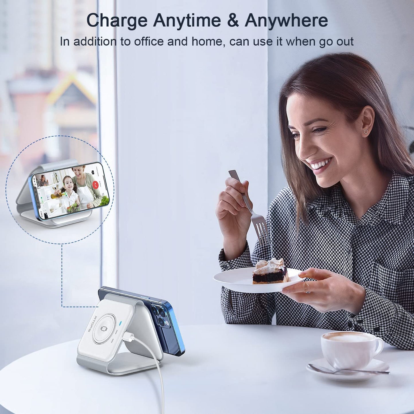 Wireless Charger 3 in 1,RTOPS Magnetic Travel Wireless Charging Station Multiple Devices,Gan 3 in 1 Charging Station,Compatible for Iphone 14/13/12/Pro/Max,Iwatch,Airpods 3/2/Pro(Adapter Includes)  DongGuanShi WeizhiChuang Technology Co., Ltd   