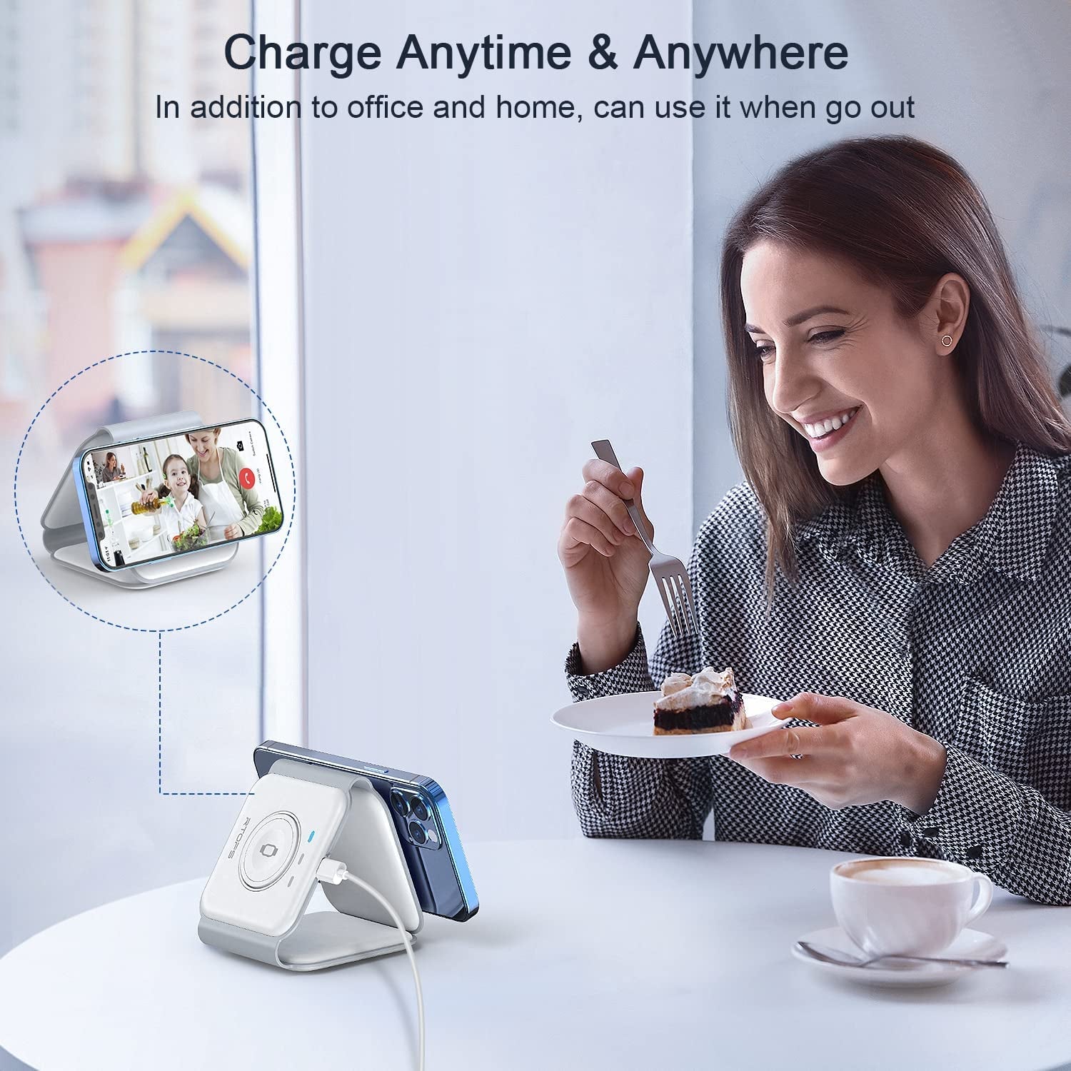 Wireless Charger 3 in 1,RTOPS Magnetic Travel Wireless Charging Station Multiple Devices,Gan 3 in 1 Charging Station,Compatible for Iphone 14/13/12/Pro/Max,Iwatch,Airpods 3/2/Pro(Adapter Includes)  DongGuanShi WeizhiChuang Technology Co., Ltd   