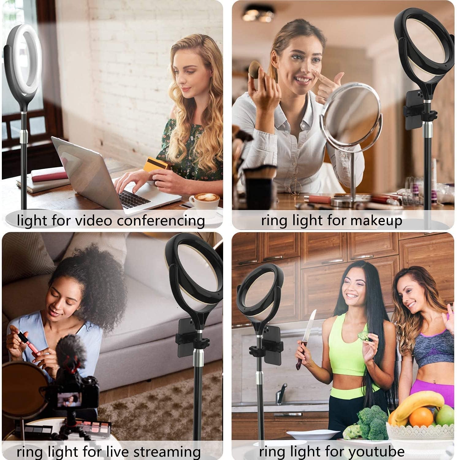 Computer Ring Light for Video Conference Lighting, Desktop Ring Lights with Stand for Laptop Zoom Light, Online Virtual Meeting, Video Call, Selfie Light for Phone Video Recording, Makeup, Live Stream  Yarrashop   