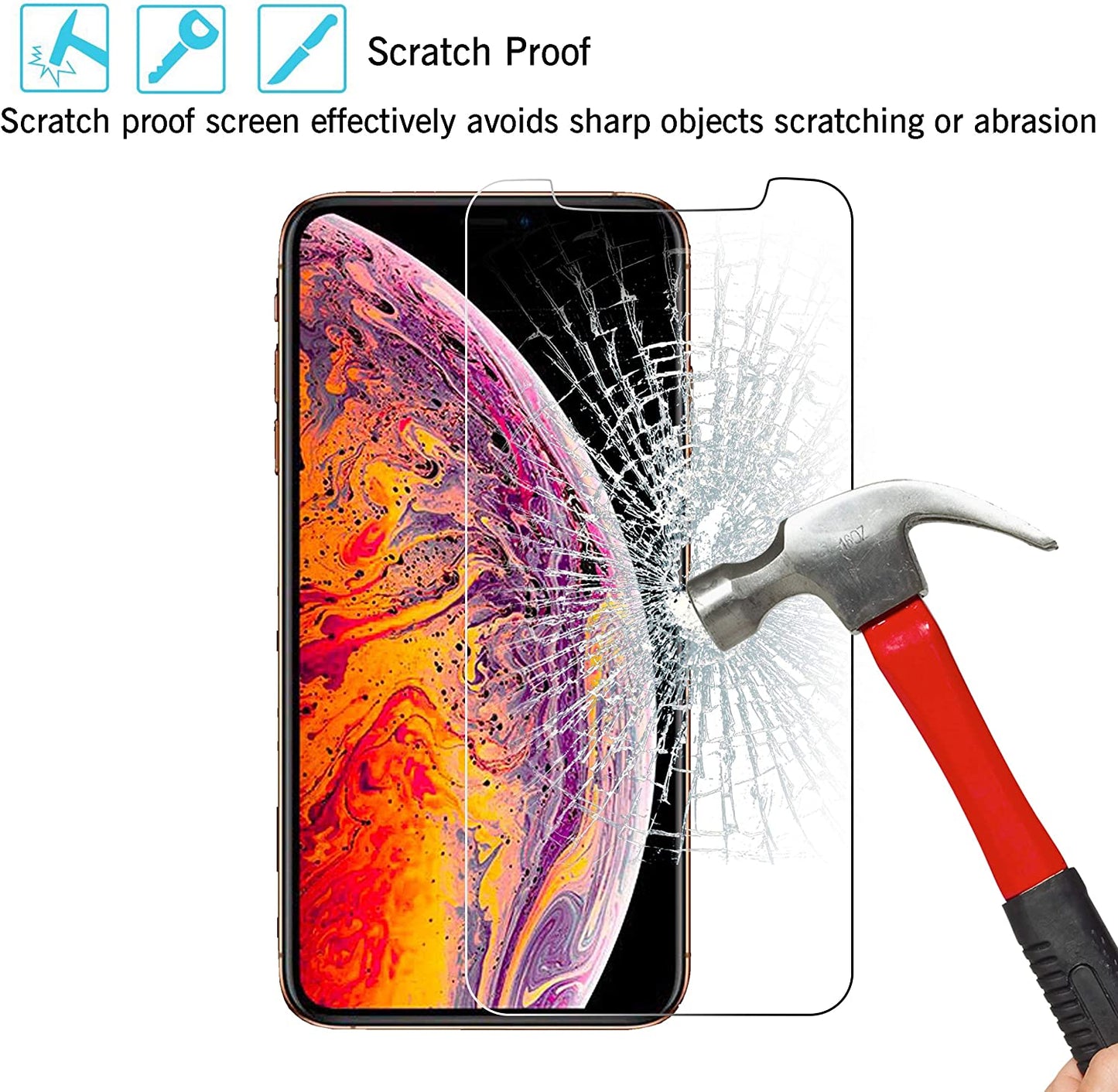 Ailun for Apple Iphone 11 Pro/ Xs/ X Screen Protector,3 Pack,5.8 Inch Display,Tempered Glass 2.5D Edge Work Most Case[Not for Iphone 11,6.1 Inch]  Ailun   