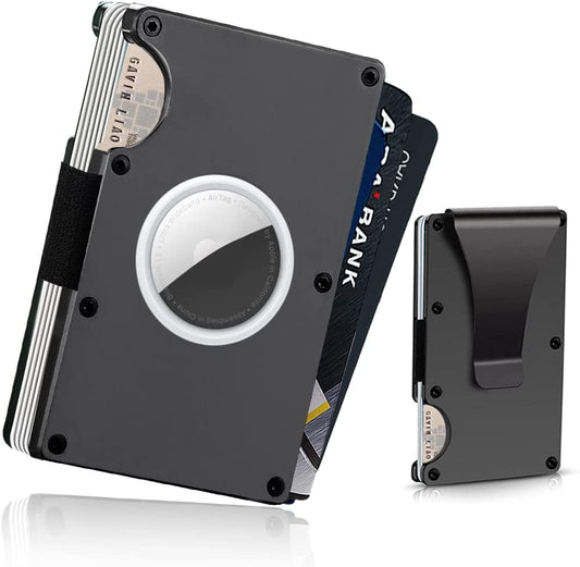 Ciyuhome Minimalist Airtag Wallet with Money Clip(No Airtag),Slim Wallets for Men Front Pocket Credit Card Holder RFID Blocking Metal Wallets Ultra-Thin Card Cash Organizers Gifts for Men  Ciyuhome   