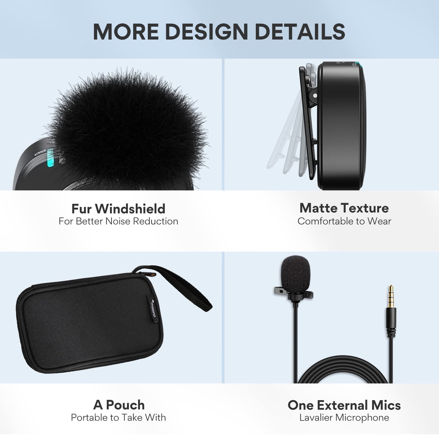 MAONO Compact Wireless Lavalier Microphone, 2.4Ghz Dual Lapel Mics with Real-Time Monitoring, Gain Adjustment and Mute for Interview, Vlogging, Live Streaming, Phone, Camera (WM820 A1)  MAONO   