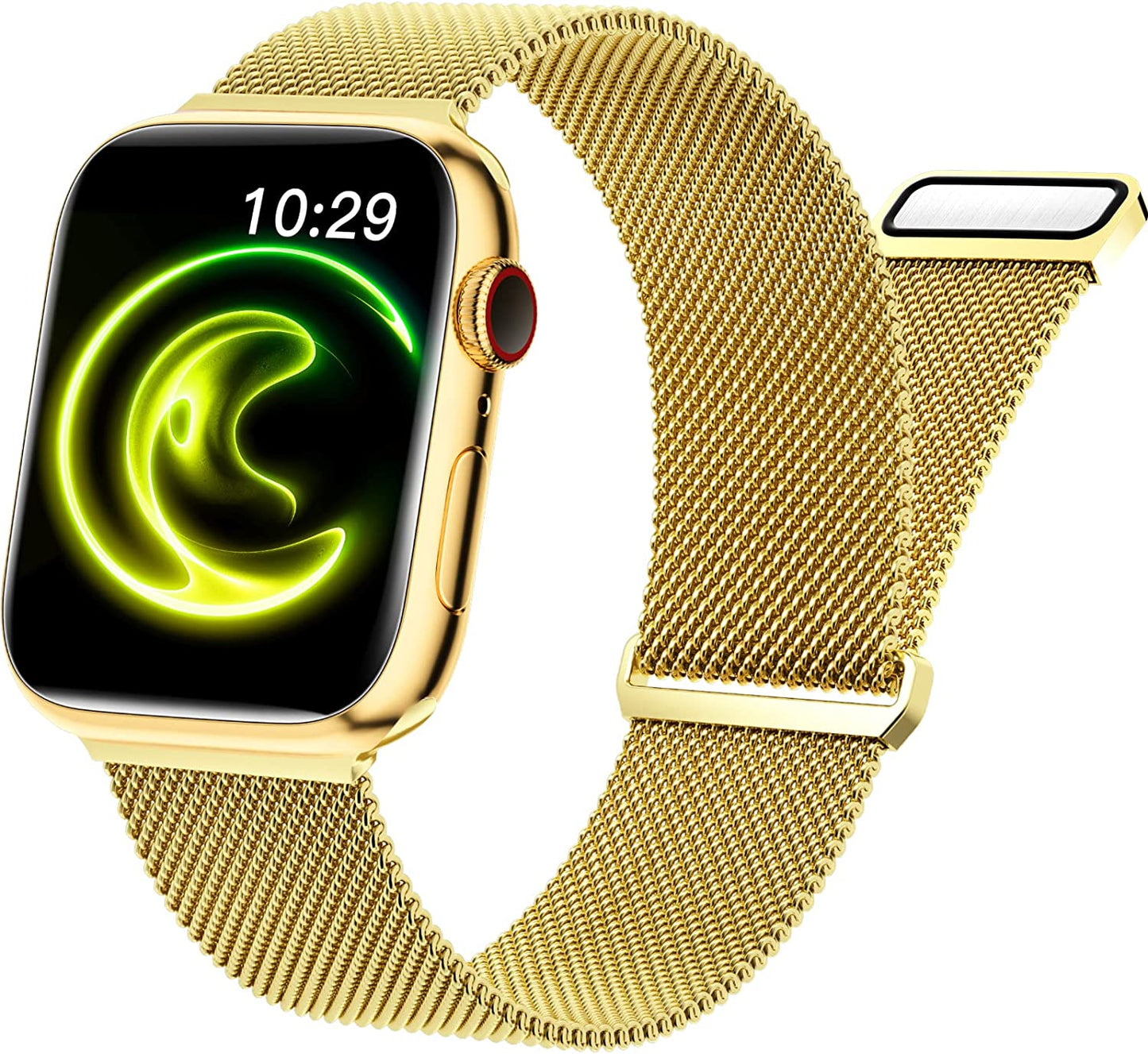 OYODSS Metal Bands Compatible with Apple Watch Band 49Mm 40Mm 38Mm 41Mm 42Mm 44Mm 45Mm Women Men, Magnetic Stainless Steel Loop Mesh Strap for Iwatch SE Ultra Series 8 7 6 5 4 3 2 1 Gold  OYODSS   