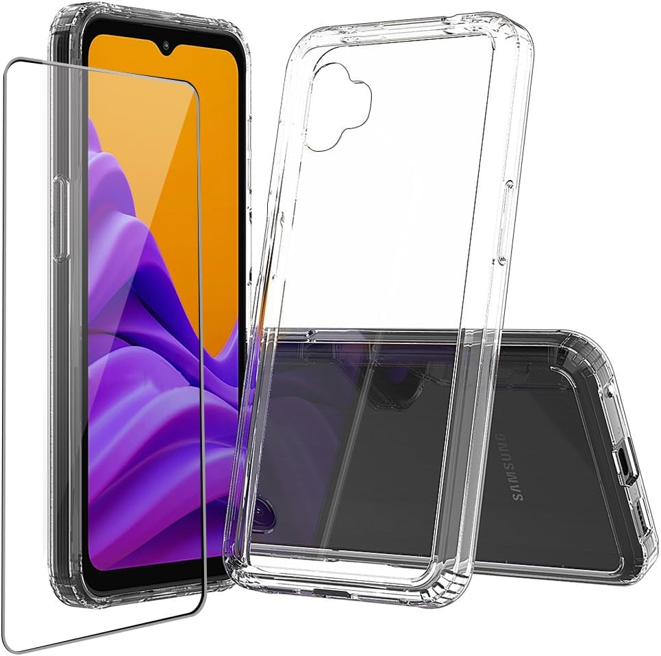 Niopiee for Samsung Galaxy A51 4G Case Crystal Clear Slim Hard Case Hybrid Shockproof Bumper with Tempered Glass Screen Protector Full Body Anti-Yellow Anti-Scratch Phone Protective Cover  NIOPIEE Galaxy Xcover 6 Pro  