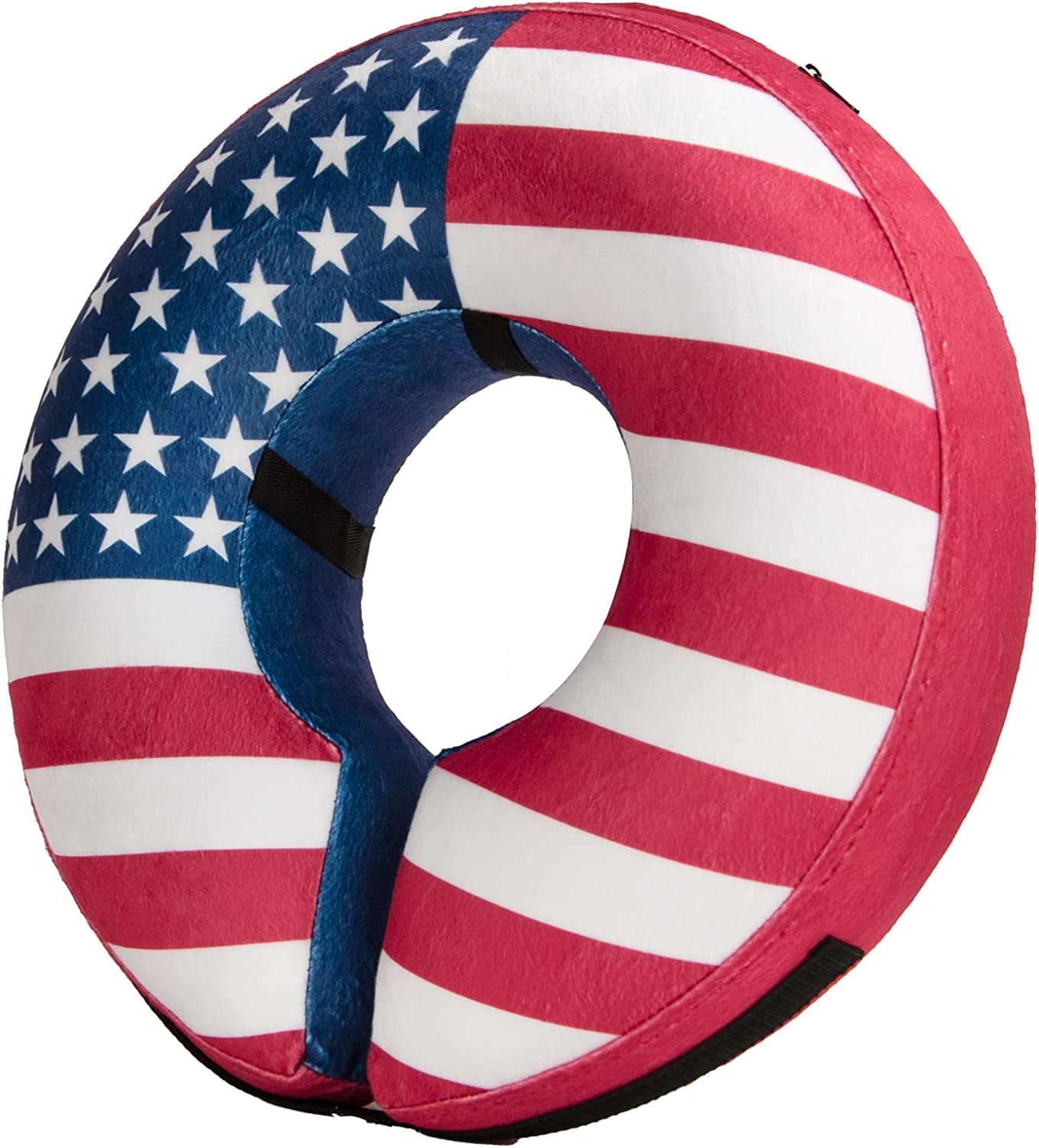 BENCMATE Protective Inflatable Collar for Dogs and Cats - Soft Pet Recovery Collar Does Not Block Vision E-Collar (Medium, Blue)  BENCMATE Flag [Neck:5"-8"] Small 