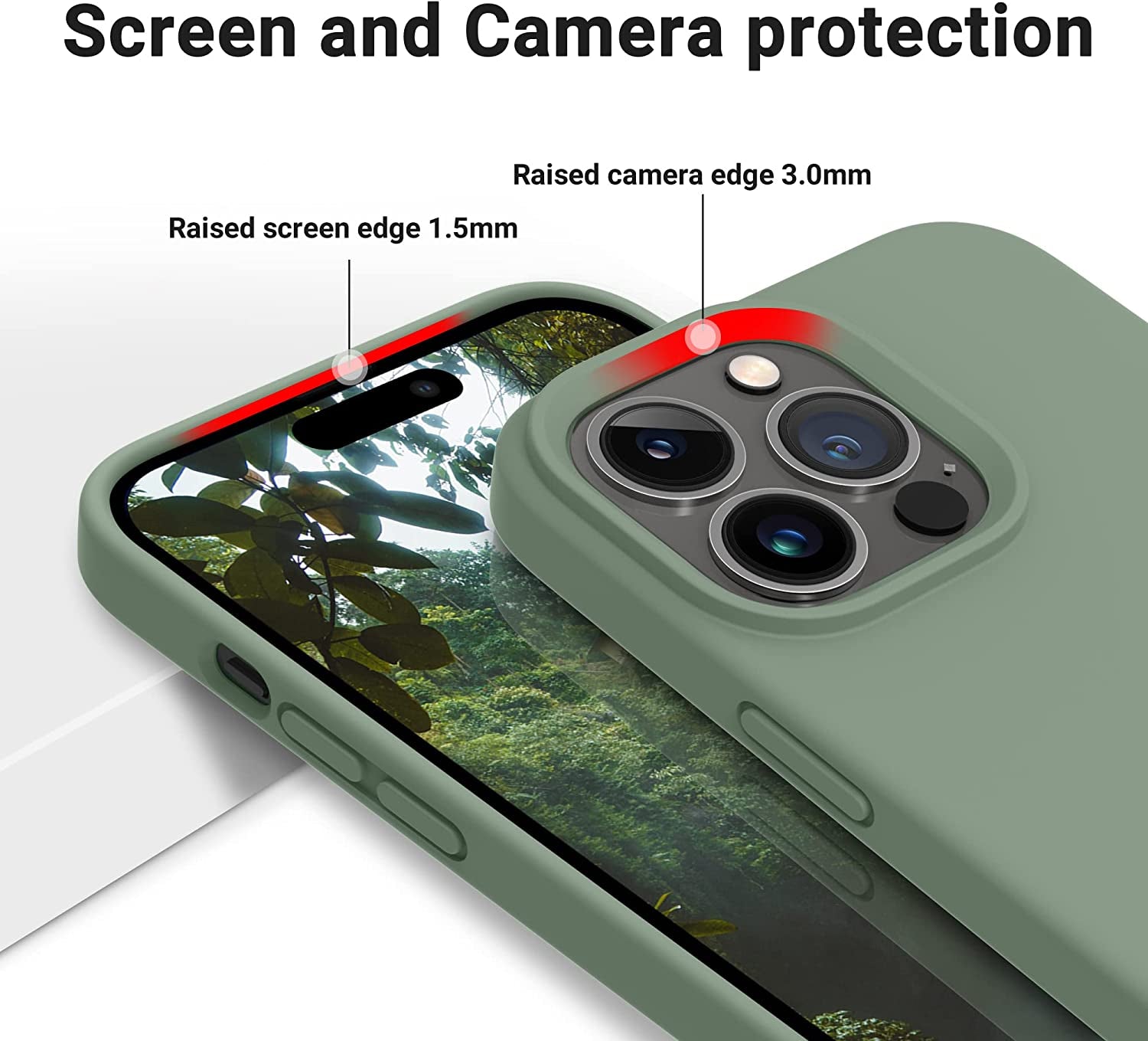 OTOFLY Designed for Iphone 14 Pro Case, Silicone Shockproof Slim Thin Phone Case for Iphone 14 Pro 6.1 Inch (Calke Green)  OTOFLY Direct   