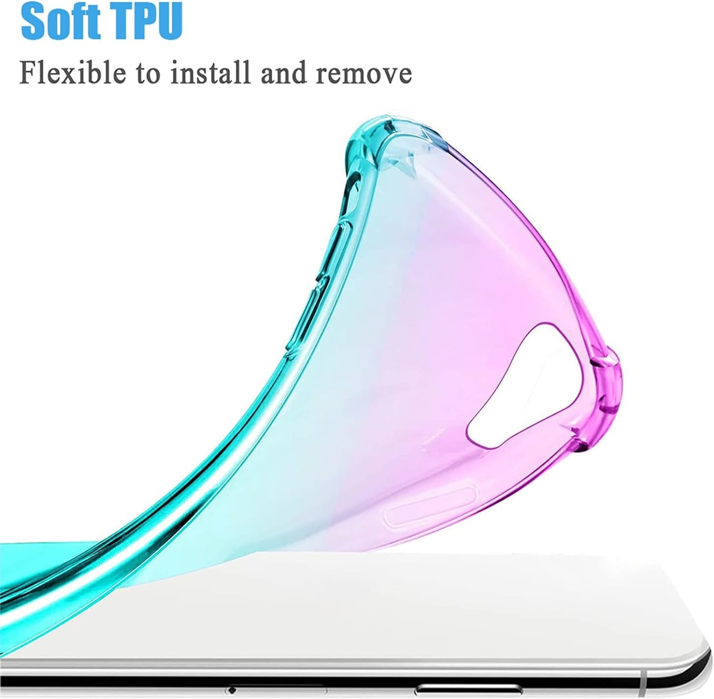 OEURVQO for Pixel 4A Google 4A Case [Not Fit 4A 5G] Clear Cute Gradient Colorful Slim Soft TPU Shockproof Bumper Anti-Scratch Protective Phone Cover for Google Pixel 4A (Pink/Green)  OEURVQO   