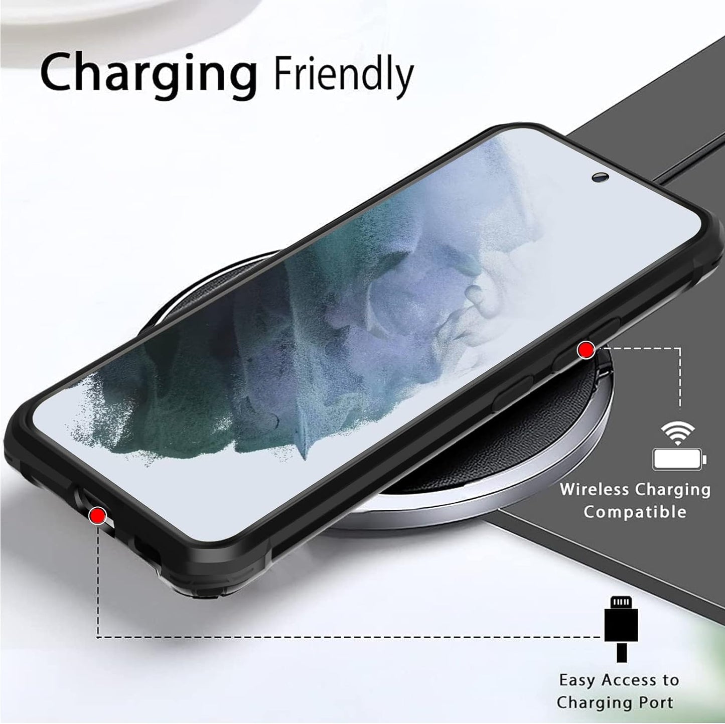 SUPBEC Galaxy S21 Case, Carbon Fiber Shockproof Protective Cover with Screen Protector [X2] [Military Grade Protection] [Scratch Resistant & Anti-Fingerprint], Samsung Galaxy S21 Case, 6.2", Black  SUPBEC   