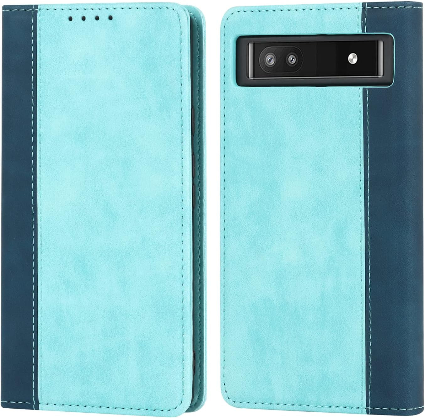 Ｈａｖａｙａ Google Pixel 6 Pro 5G 6.7" Case Zipper Wallet- with 6 Card Holder [RFID Blocking]- Detachable 2-In-1-Wristband Lanyard - for Women and Men-Wireless Charger Compatible Flip Folio Cover-Purple  Ｈａｖａｙａ Light Blue  Dark Blue For Google Pixel 6A 