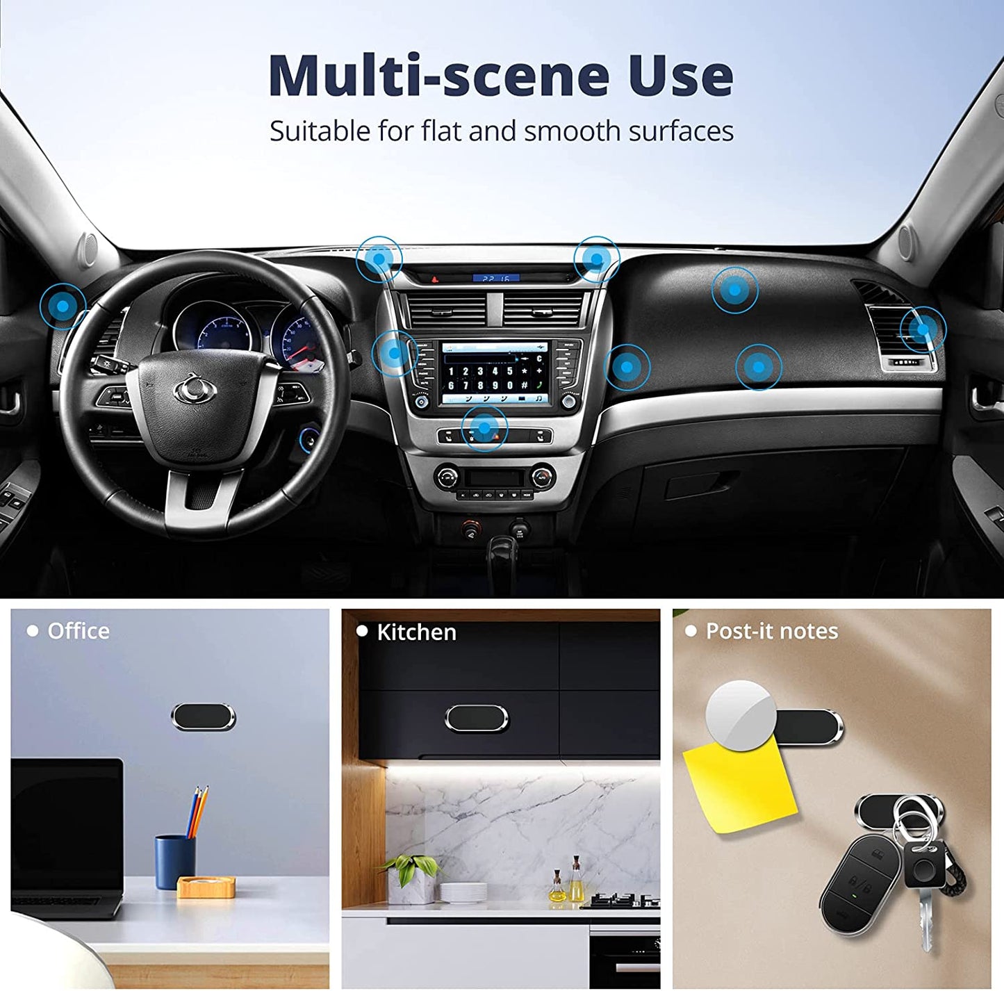 [2-Pack] Magnetic Phone Mount for Car, FONKEN Car Phone Holder Mount [Stronger 8X Magnets] 360°Rotation Universal Dashboard Phone Holder Magnetic Car Mount for Iphone 13/12 Pro, Samsung, LG All Phones  FONKEN   