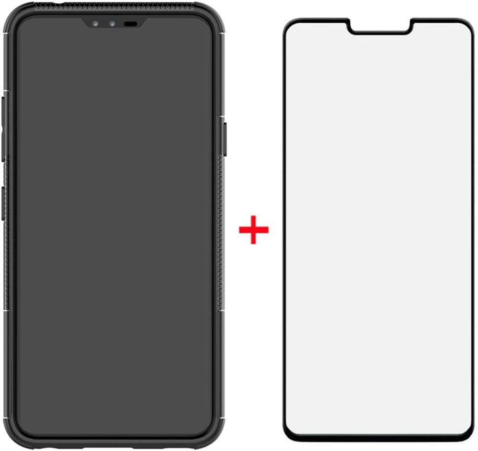 Asuwish Phone Case for LG V40 Thinq with Tempered Glass Screen Protector and Slim Stand Hybrid Heavy Duty Rugged Protective Cell Cover LGV40 Storm V 40 Thin Q V40Thinq LG40 40V 40Thinq Women Black  Asuwish   