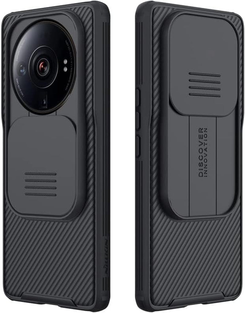 WVOZWWO for Xiaomi 12S Ultra Case Cover, Xiaomi 12S Ultra Phone Case with Slide Camera Protector Cover Hard PC TPU Slim Rugged Protective Case for Xiaomi Mi 12S Ultra (Black)  Grand Eletronics   