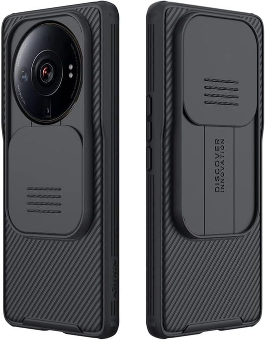 WVOZWWO for Xiaomi 12S Ultra Case Cover, Xiaomi 12S Ultra Phone Case with Slide Camera Protector Cover Hard PC TPU Slim Rugged Protective Case for Xiaomi Mi 12S Ultra (Black)  Grand Eletronics   