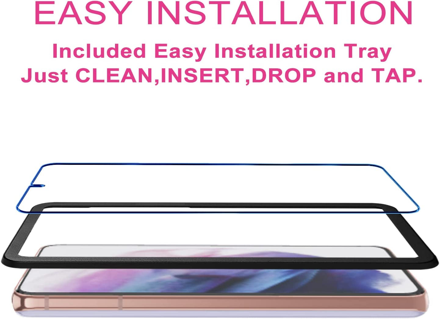 Iander 3 Pack Galaxy S22 Screen Protector, 3 Pack Camera Lens Protector with Easy Installation Tray, Supports Fingerprint Sensor, HD Retina Clarity, Case Friendly  iAnder   