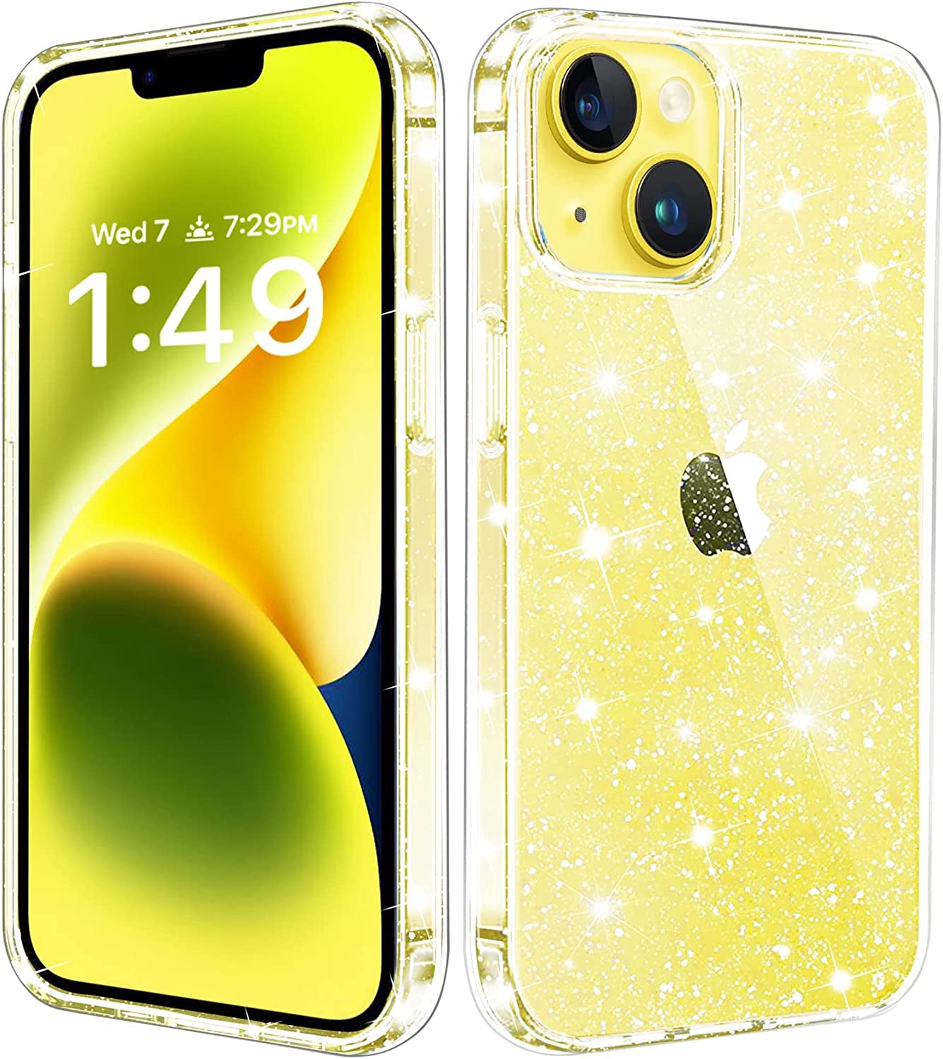 Jjgoo Compatible with Iphone 14 Case, Bling Sparkle Soft TPU Anti-Scratch Shockproof Protective Phone Bumper, Women Girls Cute Slim Sparkly Phone Case for Iphone 14, Clear Glitter  JJGoo   