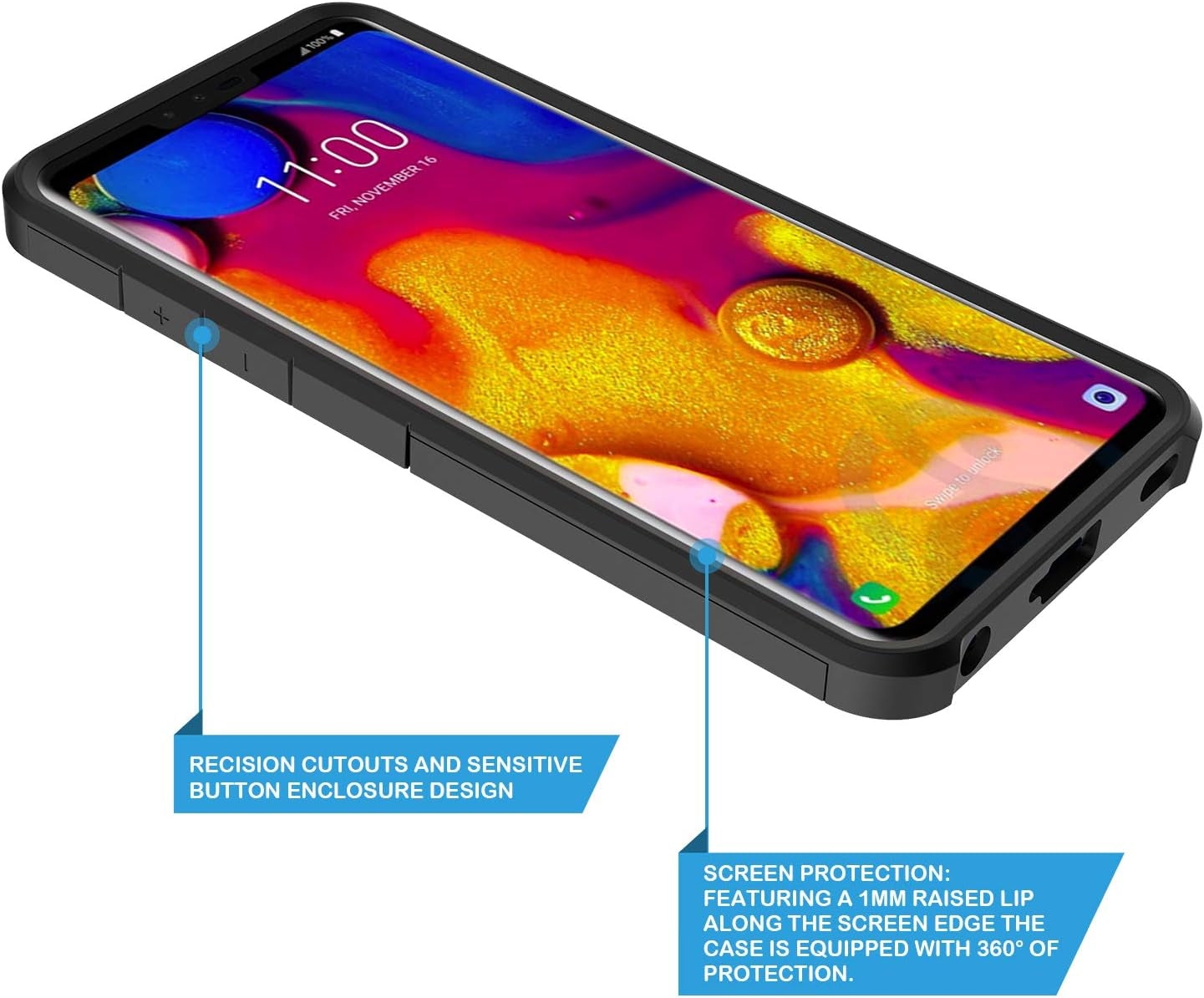 LG V40 Thinq Case, Rosebono Slim Hybrid Dual Layer Shockproof Hard Cover Graphic Fashion Cute Colorful Silicone Skin Cover Armor Case for LG V40 Thinq (Mandala)  Rosebono Fashion   