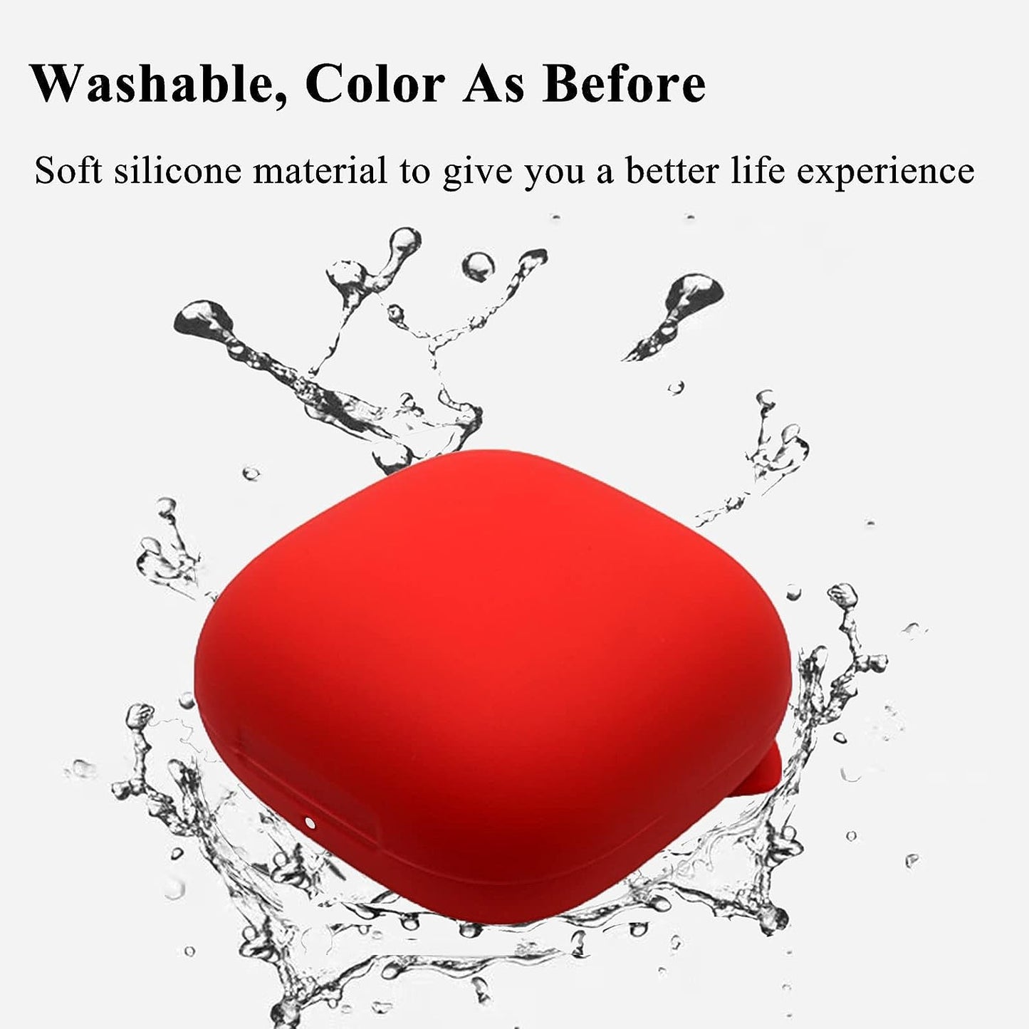 Powerbeats Pro Case Cover, VAEKNVG Soft Silicone Case for Beats Powerbeats Pro Wireless Earbuds Shockproof Protective Earbuds Case with Carabiner Accessories(Red)  VAEKNVG   