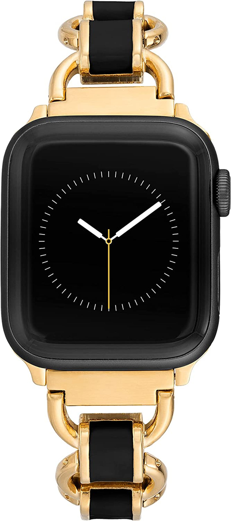 Anne Klein Fashion Chain Bracelet for Apple Watch, Secure, Adjustable, Apple Watch Replacement Band, Fits Most Wrists  Anne Klein Black/Gold-Tone 38/40/41mm 