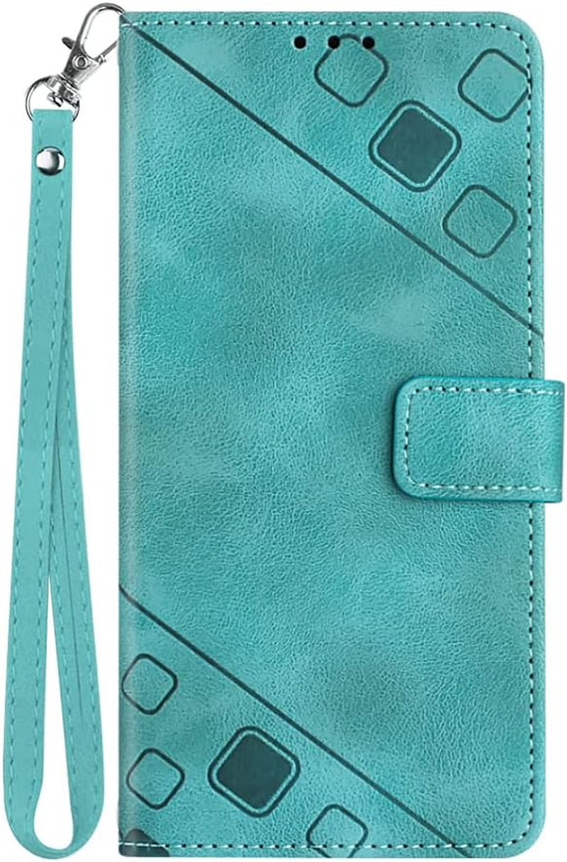 NVWA Compatible with Sony Xperia 1 V Case Wallet with Credit Card Slots Kickstand Wrist Strap and Long Lanyard Blue Leather Crossbody Protective Cover with Embossed Design  NVWA Green With Leather Wrist Strap Galaxy A13 4G / A13 Lite 4G 