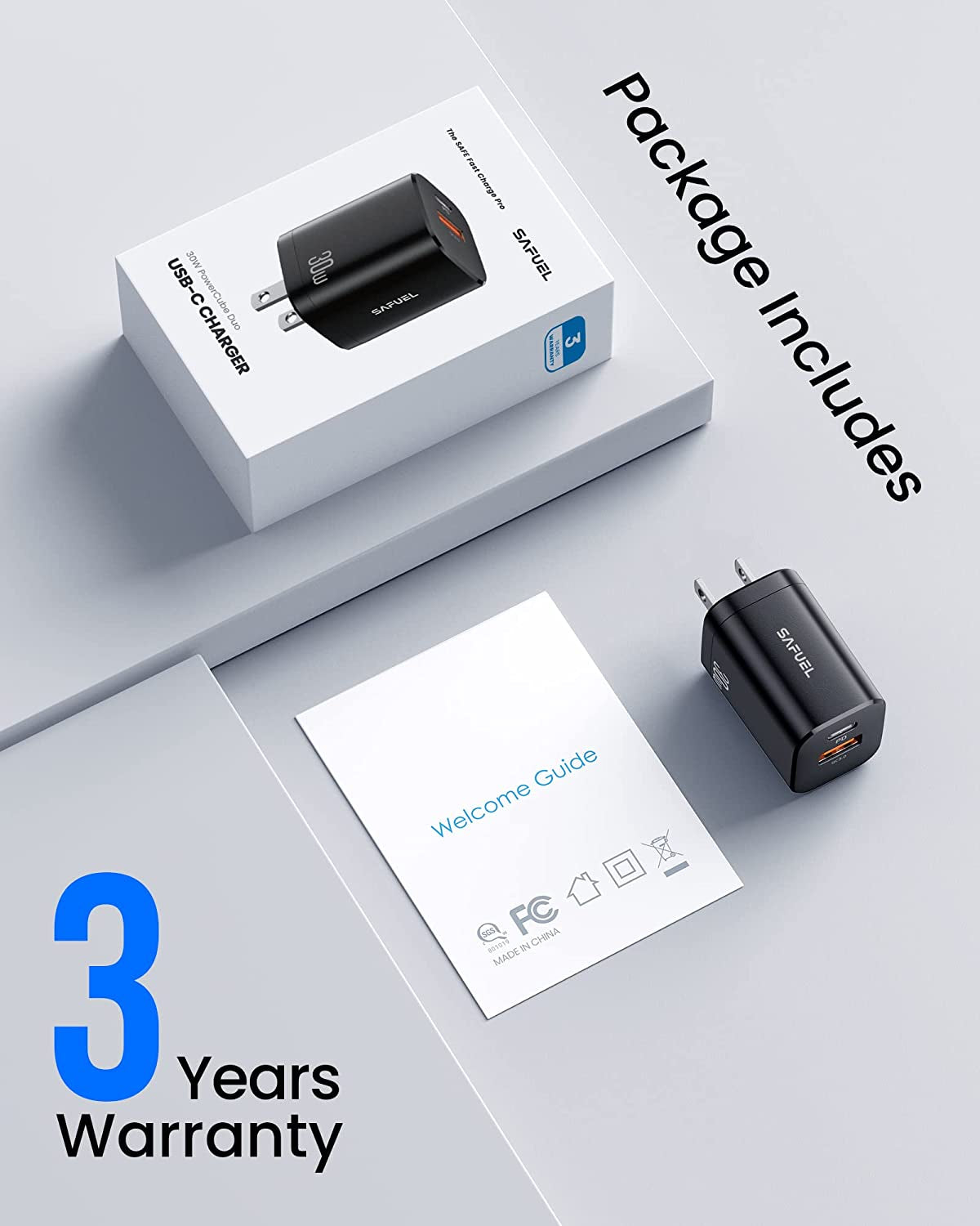 USB C Charger, SAFUEL 30W PD QC 3.0 Fast Charging 2 Ports Wall Charger [USB C+USB A], Quick Charge Power Adapter for Iphone 14 13 12 11 Pro Samsung S21 S20 Note 20 Ipad Mini Google LG Tablets Airpods  Dongguan Lavana Technology Co., Ltd.   