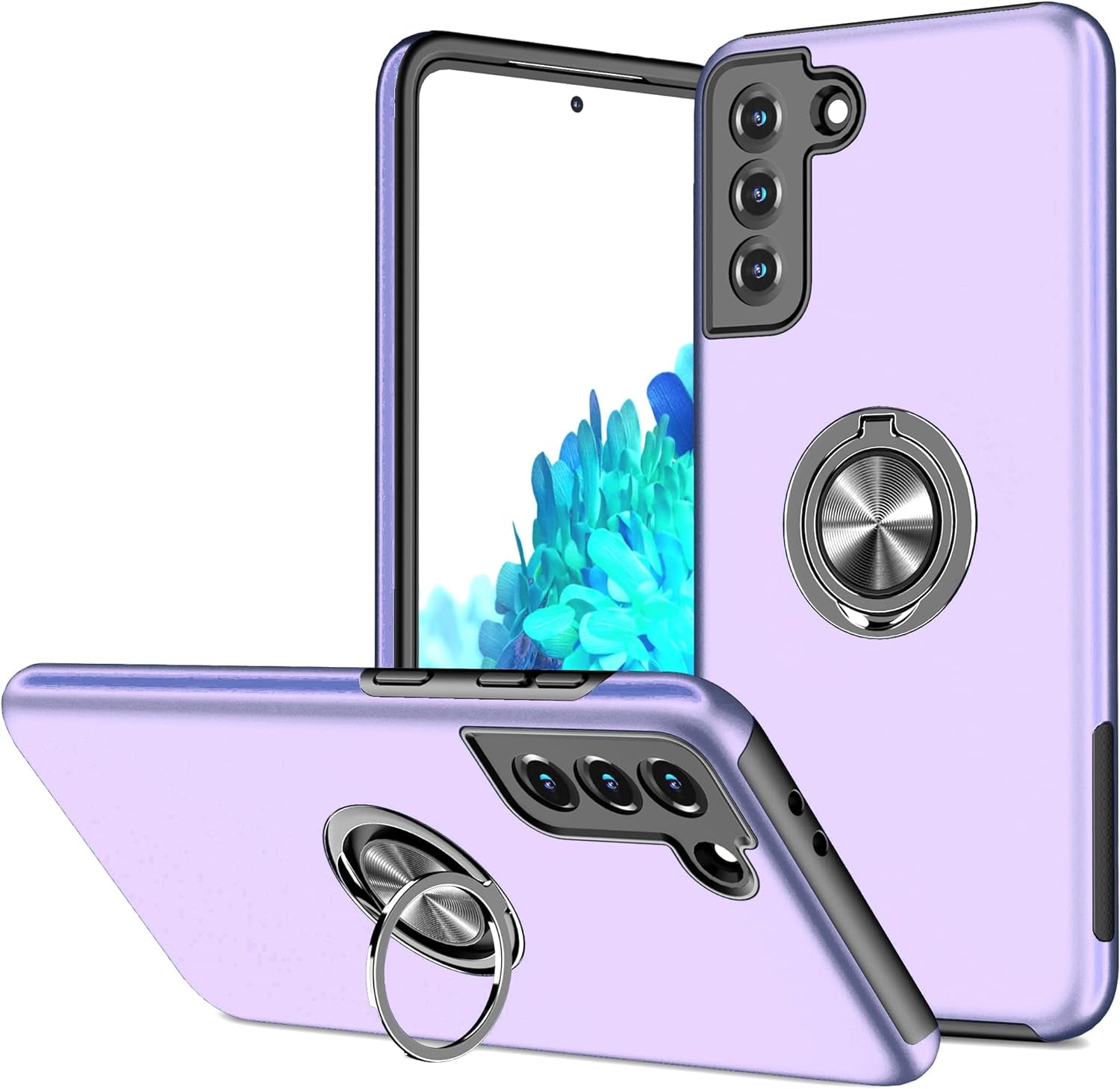 Galaxy S22 plus Case for Samsung Galaxy S22 plus Case Military Grade Shockproof Built-In Ring Holder Kickstand Car Mount Armor Heavy Duty Protective Case for Galaxy S22+ plus Phone Case (Red)  Dionsibei Purple  