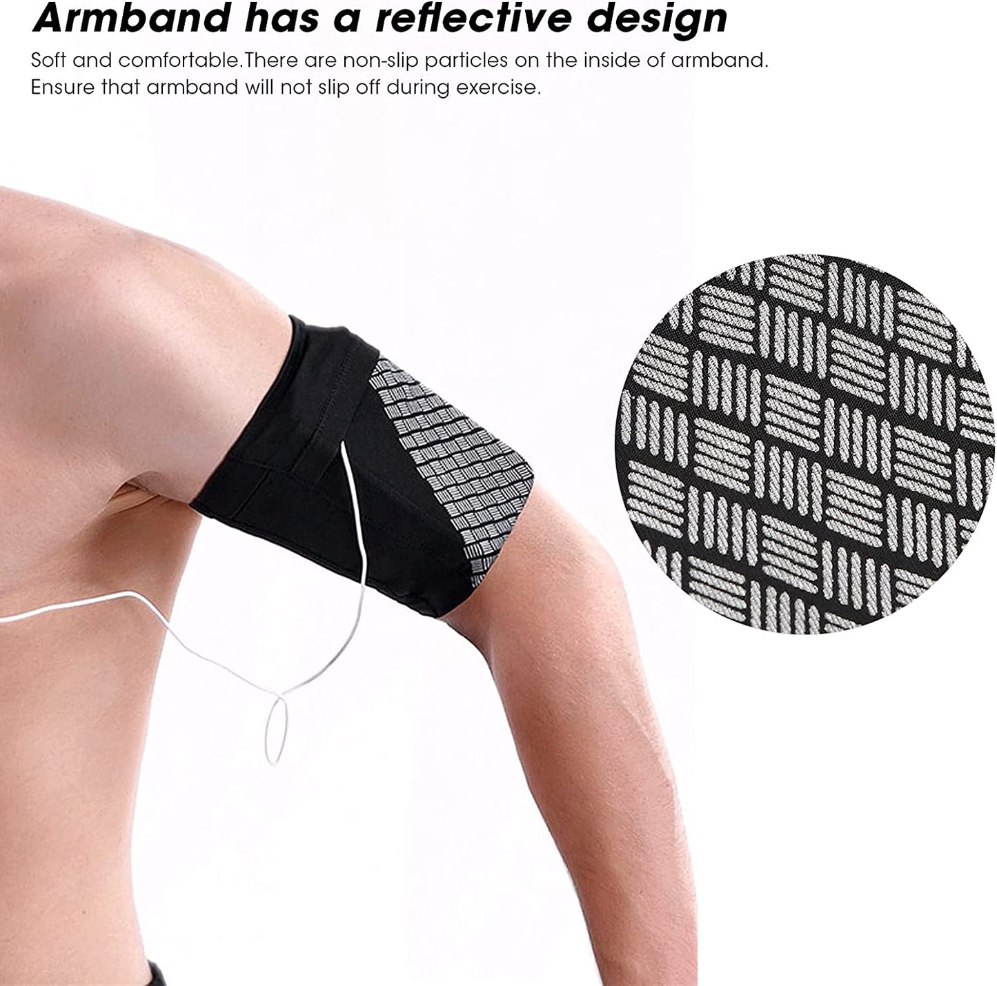 CUTULAMO Running Arm Band Strap, Anti-Slip Design Ultra‑Light Material Phone Armband Sleeve for Walking the Dog for Hiking for Running for Lifting Weights(M)  CUTULAMO   