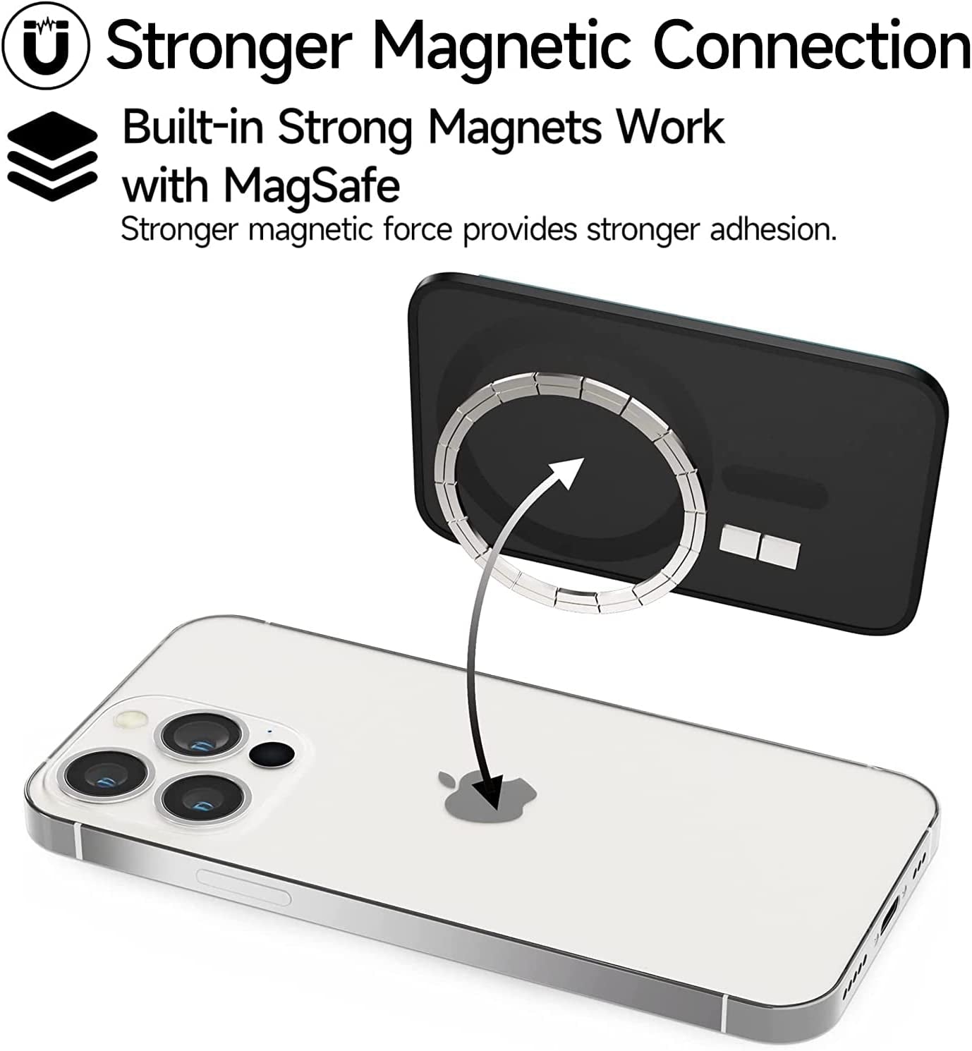 Magnetic Wallet Compatible with Magsafe, Lycra Phone Card Holder Double Layer Card Wallet Compatible with Iphone 14 Pro Max/14 Pro/14/13 Pro Max/13 Pro/13/12 Pro Max/12 Pro/12 (Dark Black)  WUOJI   