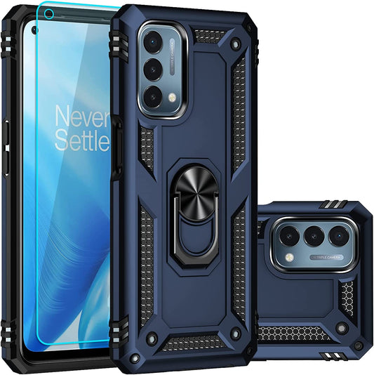 SKTGSLAMY for Oneplus Nord N200 5G Case,With Screen Protector,[Military Grade] 16Ft. Drop Tested Cover with Magnetic Kickstand Car Mount Protective Case for Oneplus Nord N200 5G, Blue  SKTGSLAMY   