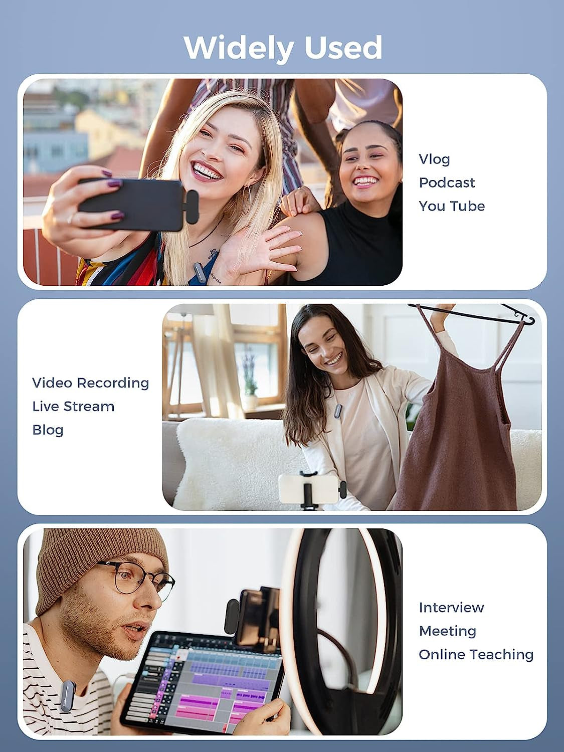 SYNCO Wireless Lavalier Microphone for Iphone, P2L 2.4Ghz Dual Mic Noise Reduction Plug Play with Charging Case Clip Mic for Lightning Smartphone Youtube TIK Tok Vlog, Wireless-Lavalier-Microphone  SYNCO   