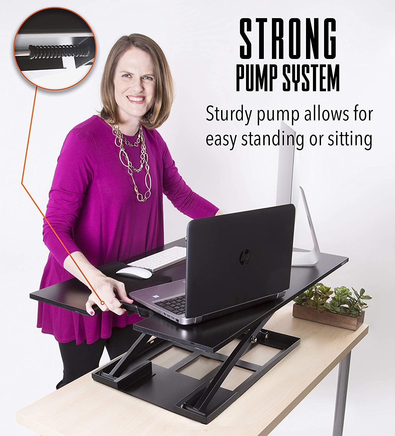 X-Elite Pro XL Standing Desk Converter | Instantly Convert Any Surface to a Stand up Desk | Extra Large Sit to Stand Desk Converter | Easily Fits 2 Monitors (36 Inches | Black)  Stand Steady   