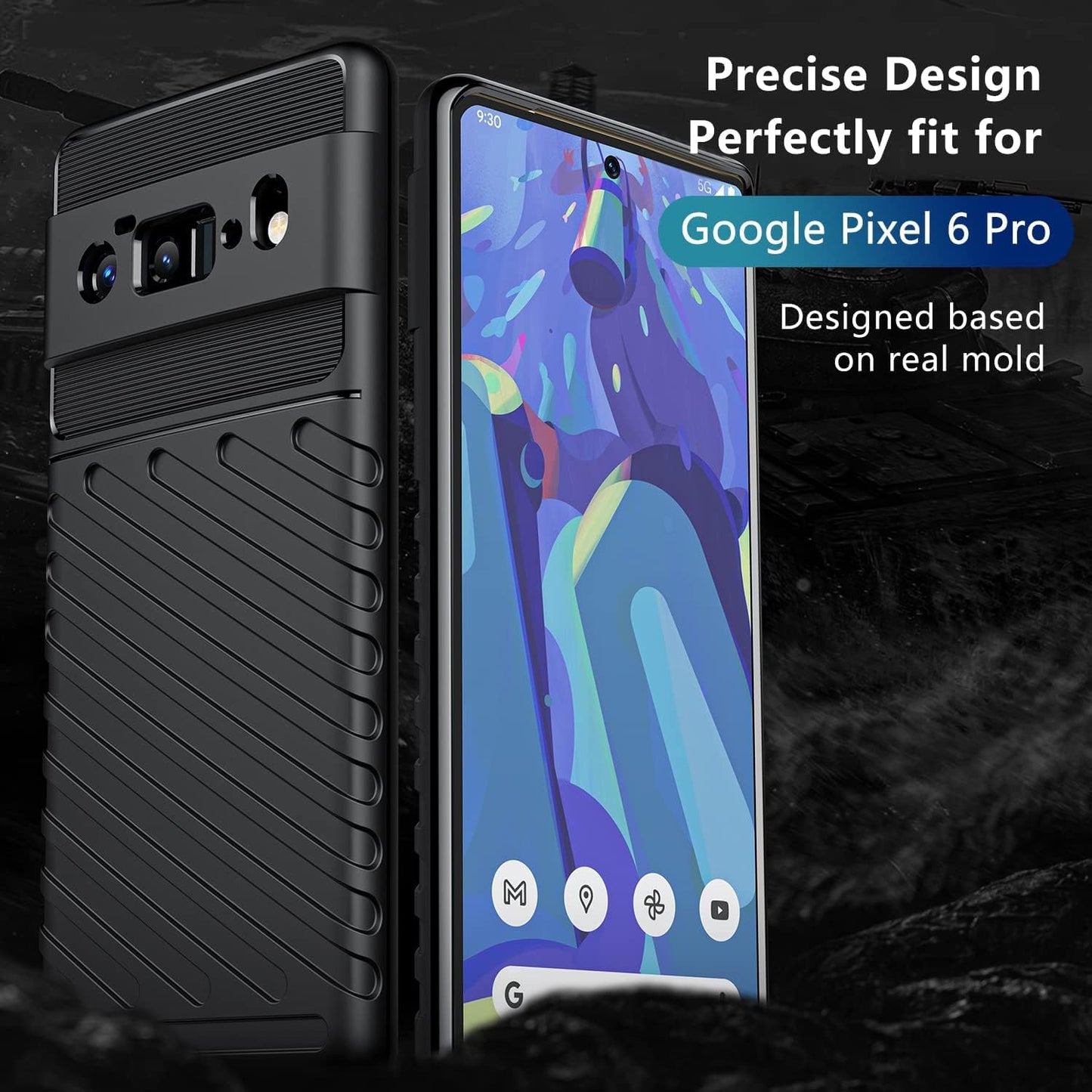 Doeboe Case for Google Pixel 6 Pro Case, Protective Phone Case for Pixel 6 Pro 5G, Shockproof Cover Sleeve for Google Pixel 6 Pro Soft TPU, Support Wireless Charge-Black [Only for Pixel 6 Pro]  doeboe   