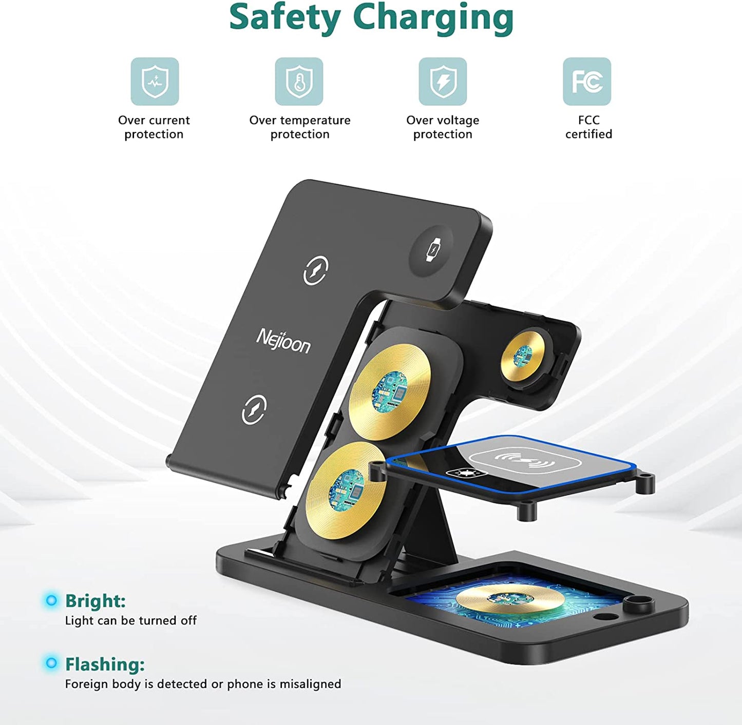Wireless Charging Station for Apple Multiple Devices - 4 in 1 Charger Station Stand Dock for Apple Watch Series 7 6 SE 5 4 3 2 & Airpods Apple Pencil Iphone 13 12 11 Pro X XR 8 Iwatch with Adapter  Popveen   