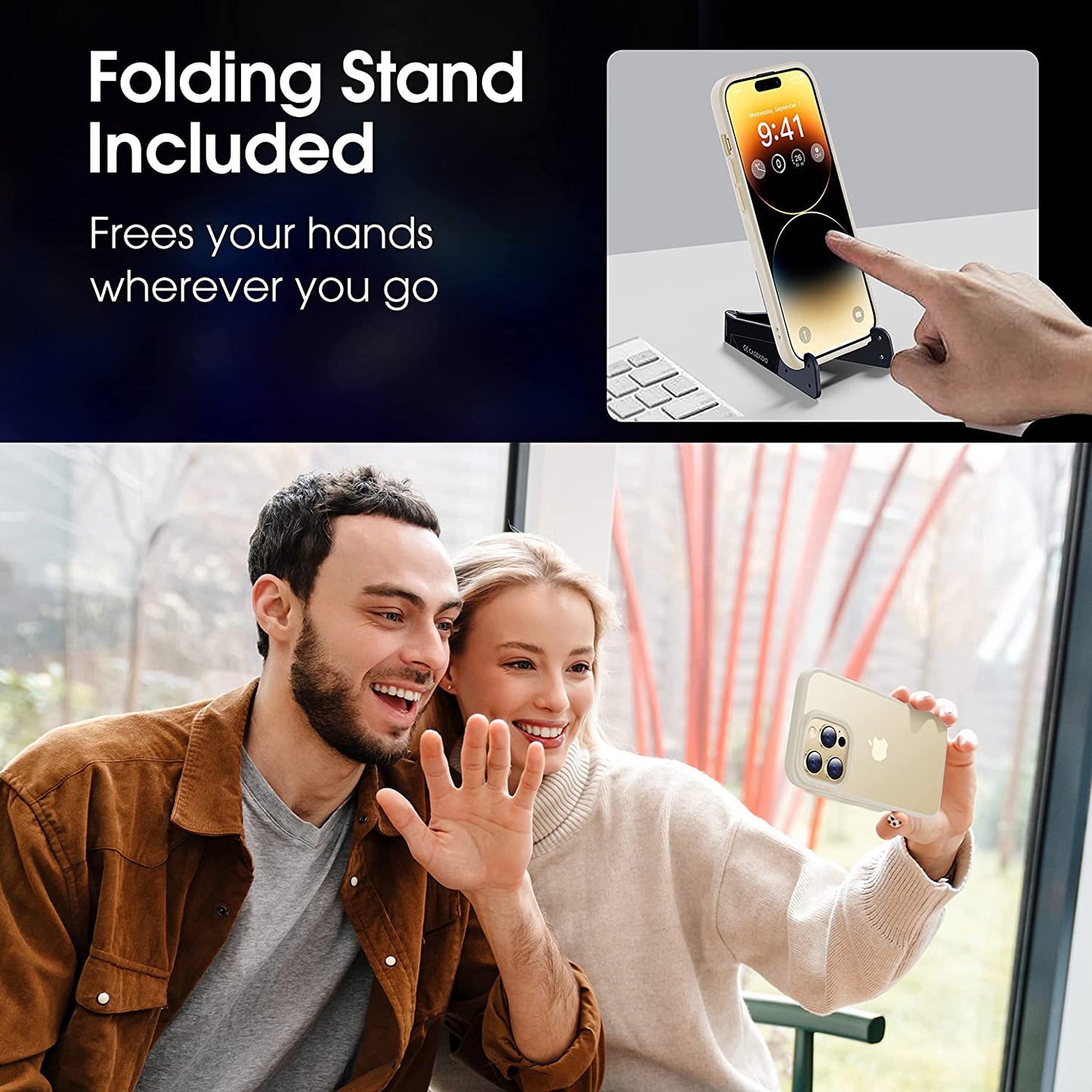 CASEKOO [SGS Tested] Newly Matte Beige Iphone 14 Pro Case [10FT Mil-Grade Protection] Anti-Fingerprints & Anti-Scratch Durable Translucent Back Anti-Slip Frame Iphone 14 Pro Phone Case, Beige  CASEKOO   