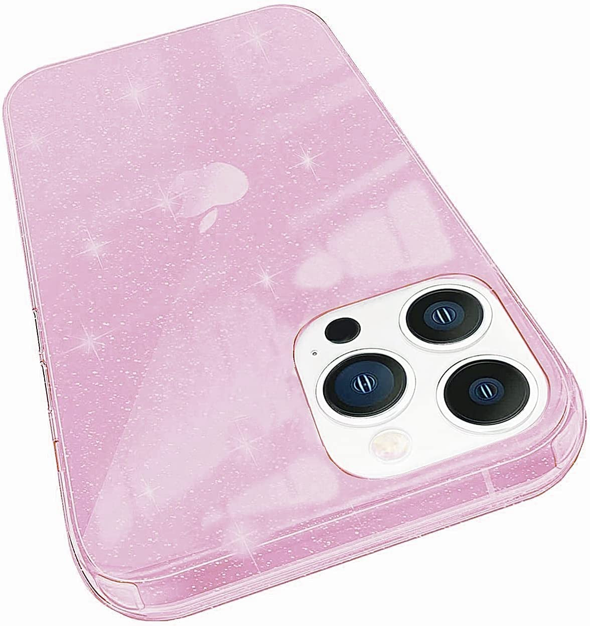 Abenkle Compatible with Iphone 12 and 12 Pro Case, Slim Fit Hybrid Glitter Bling Sparkly Case for Women Shockproof Protective Flexible Bumper Cover for Iphone 12/12 Pro 6.1-Inch 2020, Blue Glitter  ABenkle Glitter Pink  