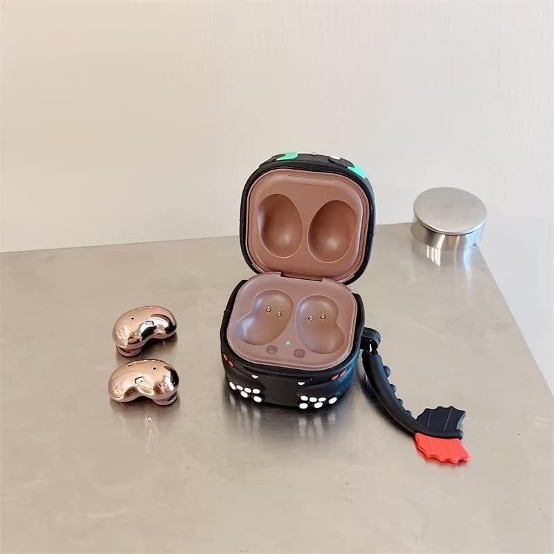 Case for Samsung Galaxy Buds2 Pro & Buds Live(2020)/Buds Pro(2021)/Buds 2 (2022) Charging Box,Cute Cartoons Kawaii Anime Fashion Animal Desig Protective Cover with Keychain (Black)  Angelcityus   