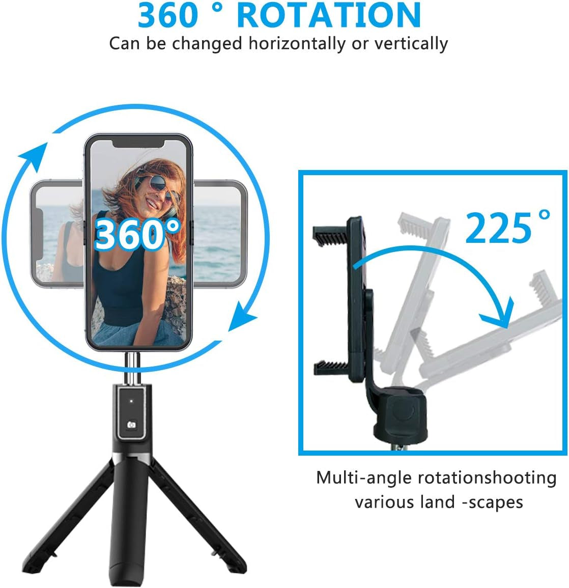 Selfie Stick Tripod, Extendable Selfie Stick with Detachable Wireless Remote and Tripod Stand Selfie Stick for Iphone Pro/11/11 Pro/X/8/7/6S/6,Samsung Galaxy S10/S9/S8/S7/Note 9/8,Huawei and More  Naohiro   