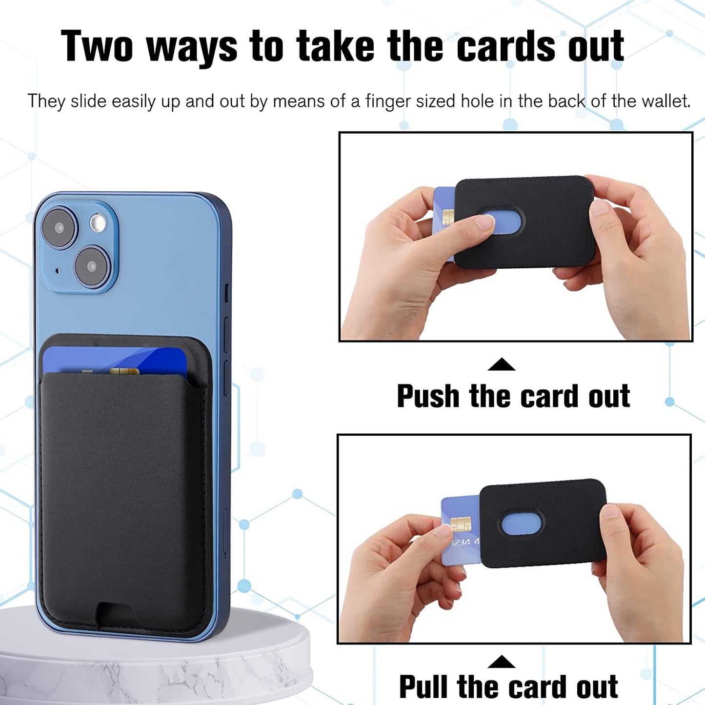 Mornex Magnetic Wallet with Magsafe Designed for Iphone 13 and Iphone 12 Series, Leather Magnetic Card Holder of Back Compatible with Iphone, Black  Mornex   