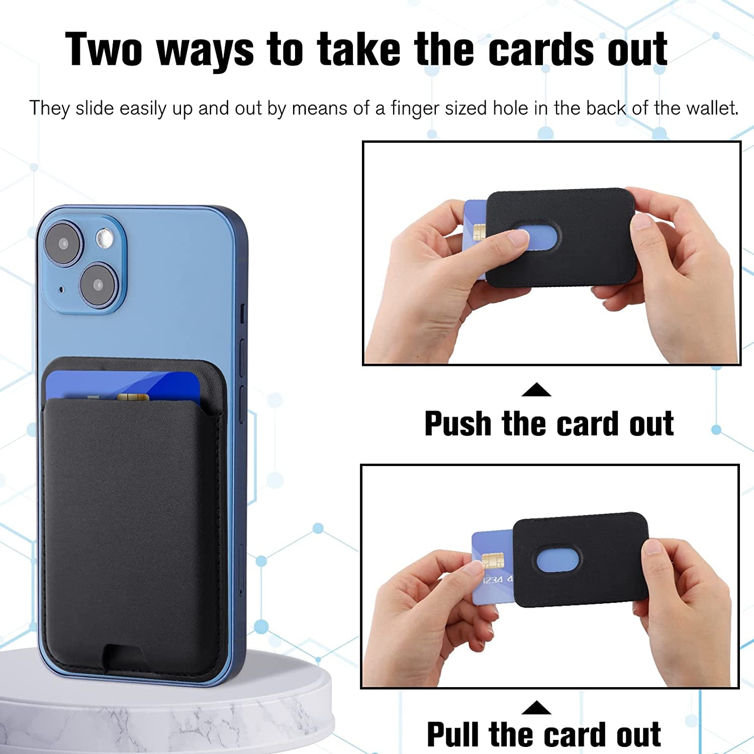 Mornex Magnetic Wallet with Magsafe Designed for Iphone 13 and Iphone 12 Series, Leather Magnetic Card Holder of Back Compatible with Iphone, Black  Mornex   