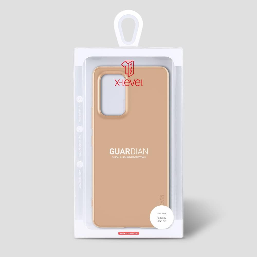 X-Level Samsung Galaxy A53 5G Case Ultra-Thin Slim Fit Soft TPU [Guardian Series] A53 5G Phone Back Cover Light Protective Matte Finish Coating Case Compatible Samsung A53 5G-Gold  pipilu   
