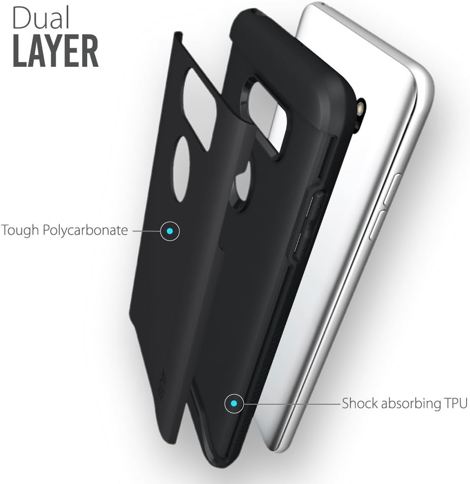 TUDIA Dualshield Designed for LG V30 Case/Lg V30+/LG V30S Case, [Merge] Heavy Duty Dual Layer Slim Case for LG V30/V30 Plus/V30S (Matte Black)  TUDIA   