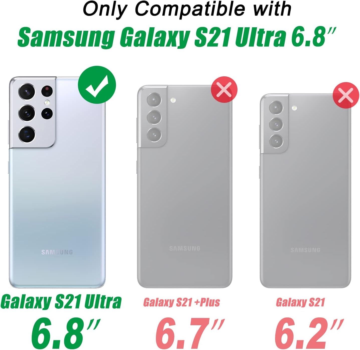 IKAZZ Galaxy S21 Ultra Case,Samsung S21 Ultra Cover Military Grade Shockproof Heavy Duty Protective Phone Case Pass 16Ft Drop Test with Magnetic Kickstand for Samsung Galaxy S21 Ultra Purple  IKAZZ   