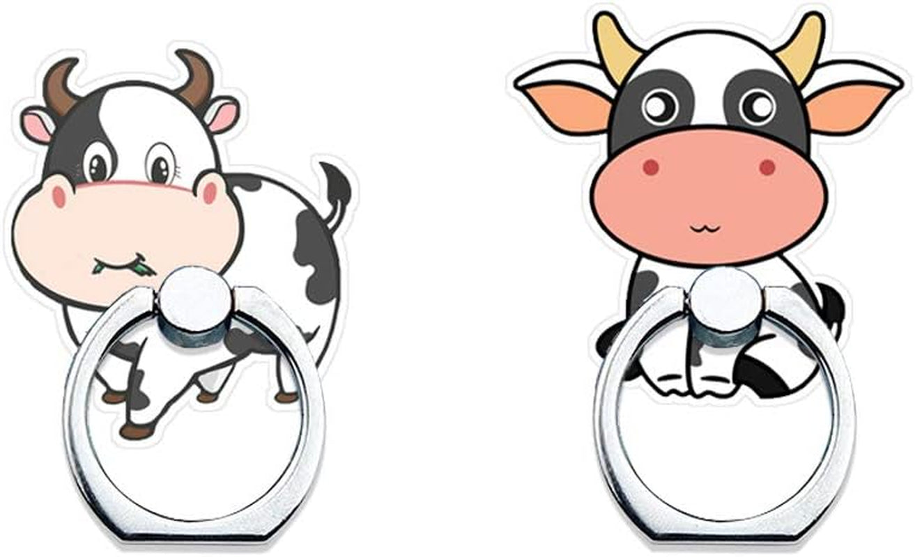 Phone Ring Holder Stand,Phone Ring Stand Holder 360 Rotation Finger Ring Grip Stand for Cellphones,Smartphones and Tablets (2 Pack Kawaii Kitty Phone Ring Stand)  RRJQW 2 Pack Cow Phone Ring Stand  