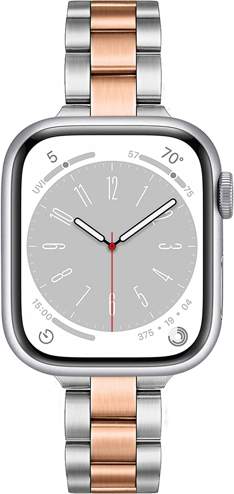 Trumirr Band for Apple Watch Series 8 7 45Mm Starlight Women, Slim Stainless Steel Watchband Feminine Strap Replacement for Iwatch SE Ultra Series 8 7 6 5 4 3 2 1 49Mm 45Mm 44Mm 42Mm  TRUMiRR Silver Rose Gold 42/44/45/49mm 