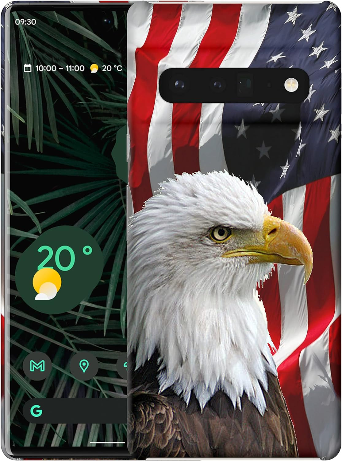 Glisten - Google Pixel 6 Pro Case, Pixel 6 Pro Case - Bald Eagle American Flag Printed Slim, Cute Plastic Hard Snap on Designer Back Phone Case for Google Pixel 6 Pro (2021)  Glisten   