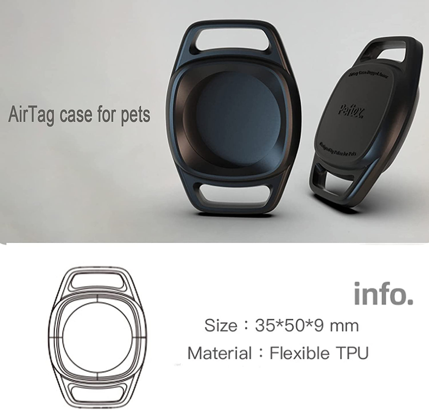 Case for Airtag Dog Collar, Flexible TPU Cover Fits Pet Cat Collars, Protective Anti-Scratch Case Compatible with Airtag 2021  DOGOWU   