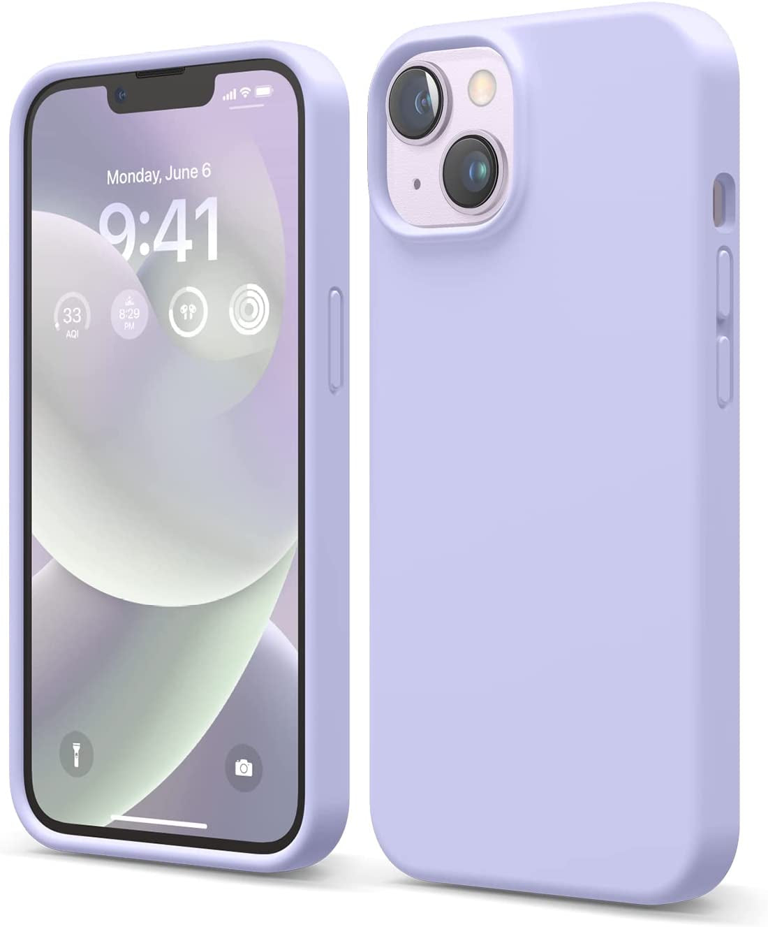Elago Compatible with Iphone 14 Case, Liquid Silicone Case, Full Body Protective Cover, Shockproof, Slim Phone Case, Anti-Scratch Soft Microfiber Lining, 6.1 Inch (Stone)  elago Purple  